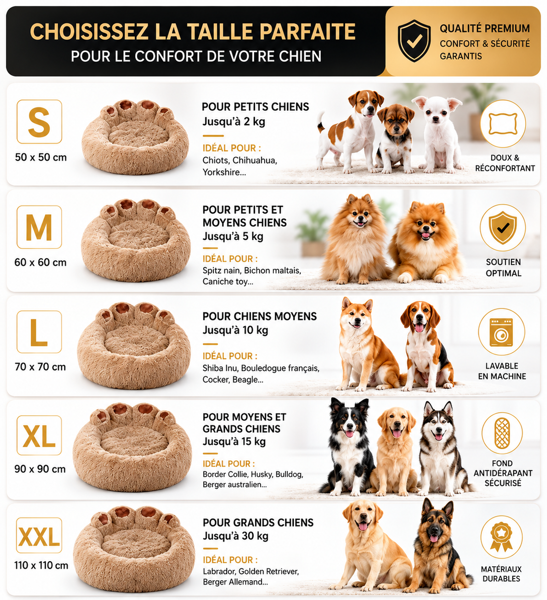 Comment choisir un coussin pour un Golden Retriever ? Le guide complet