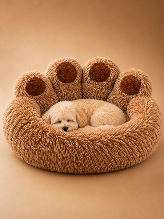 Fluffy Dog Bed / marron