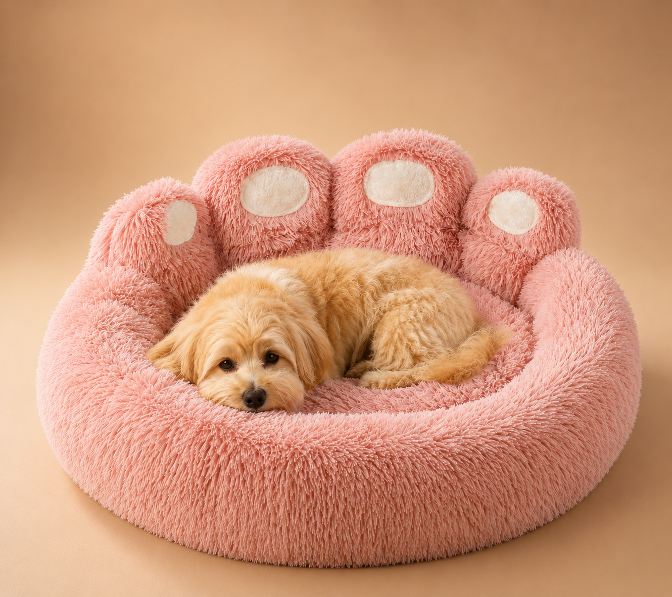Fluffy Dog Bed /Rose