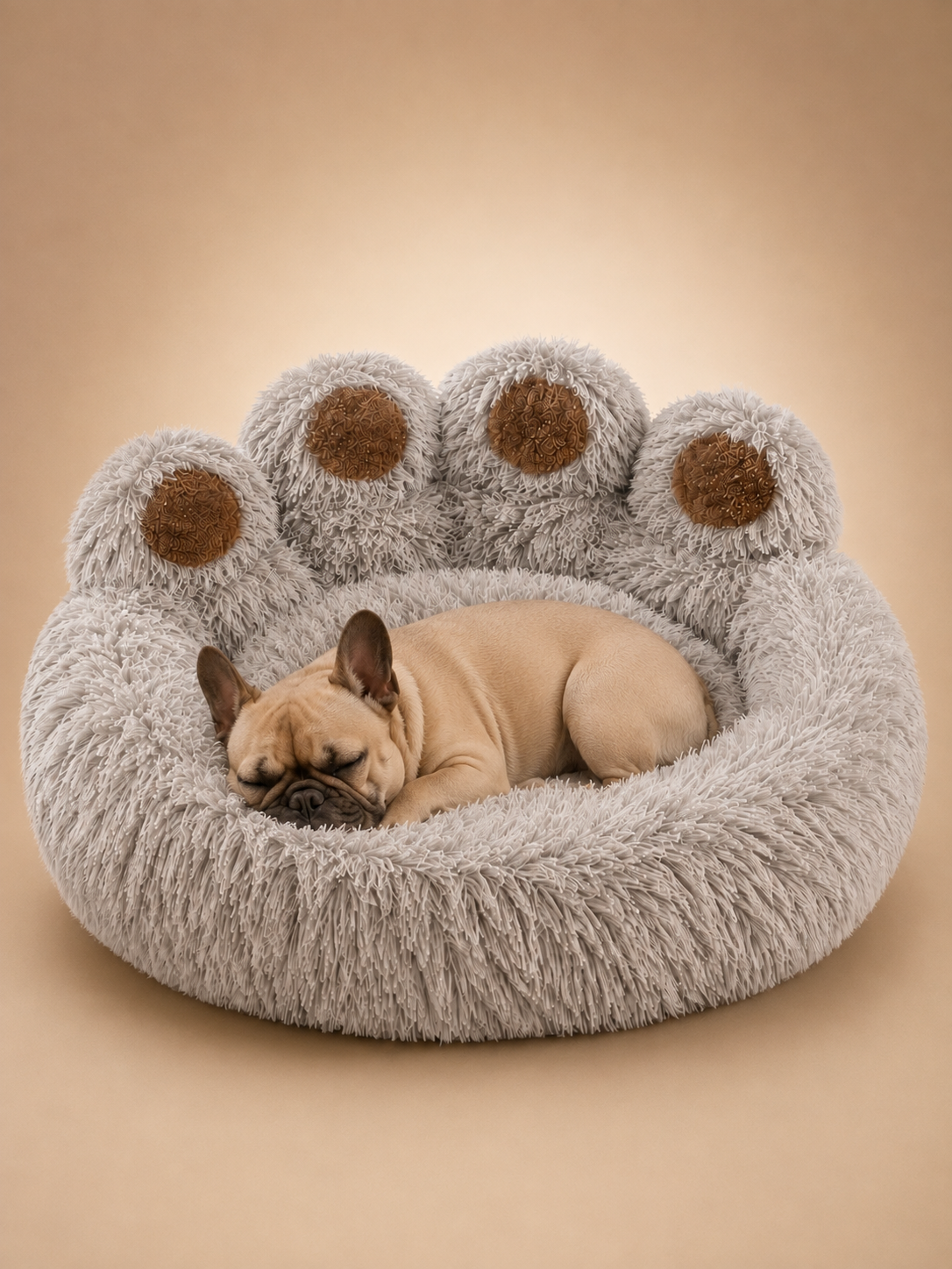 Fluffy Dog Bed /Gris Claire