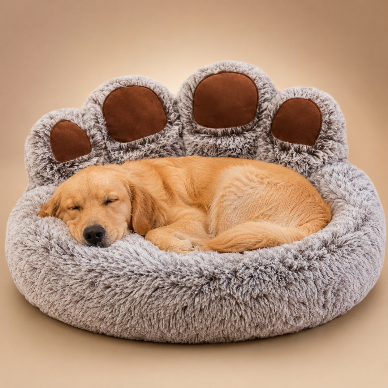 Fluffy Dog Bed / Gris