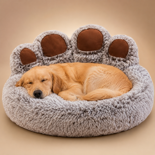 Coussin Patte Gris – Le Nid Douillet de Votre Chien