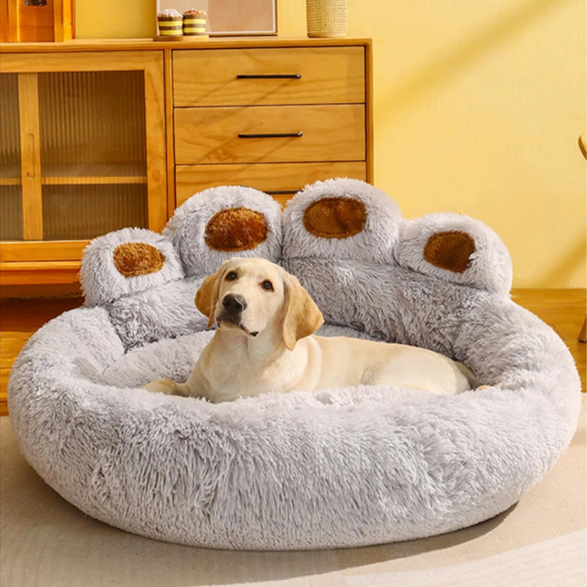 Fluffy Dog Bed /Gris Claire
