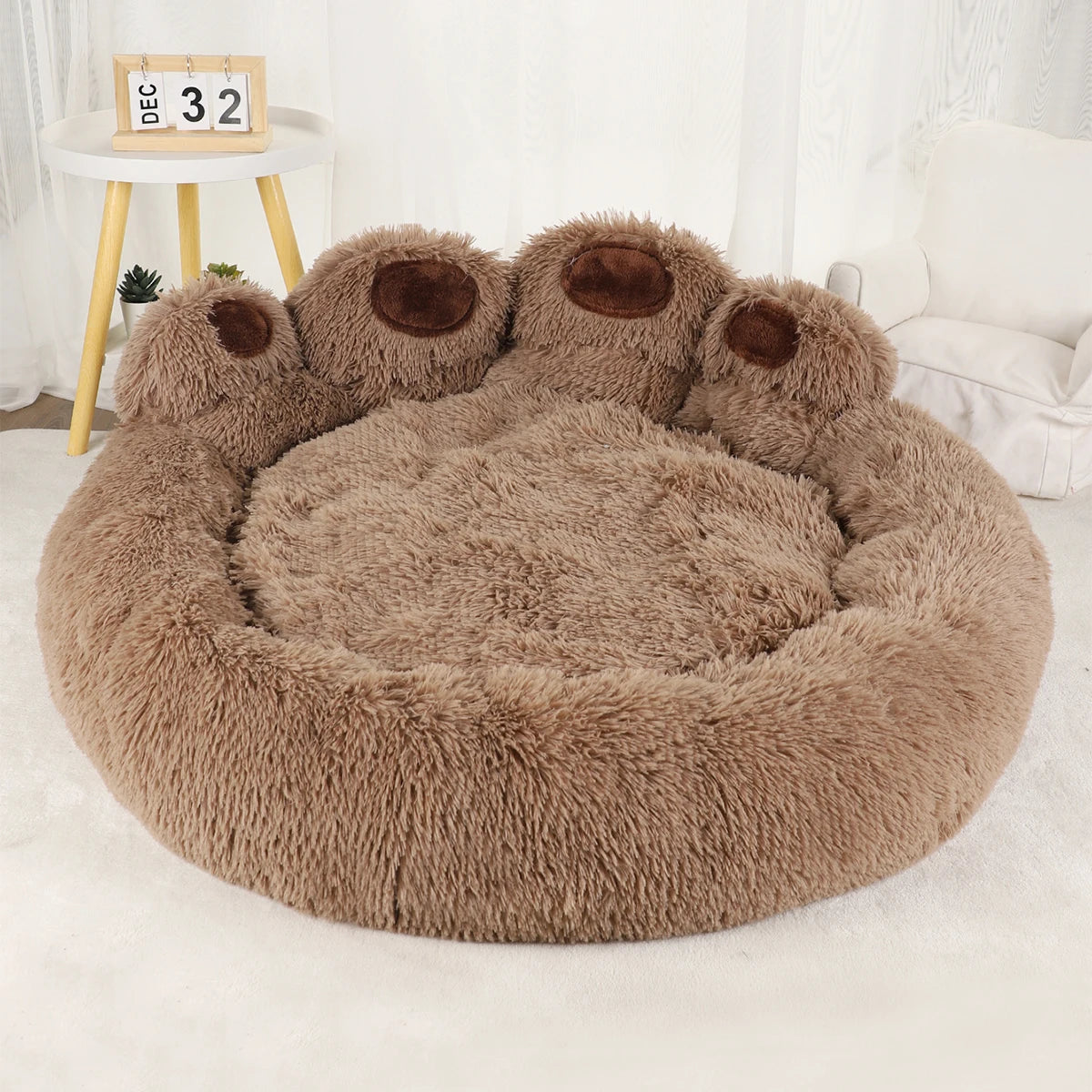 Fluffy Dog Bed / marron